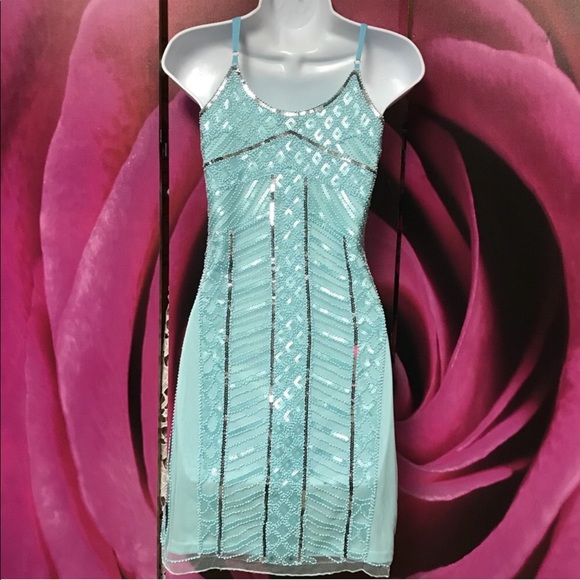 SUPER SALE WAS 45$$ Sequined blue dress - Picture 4 of 8